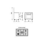 فرن جليم غاز 5 شعلات 60*90 سم ستيل - ايطالي