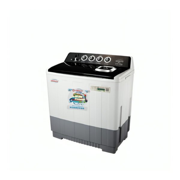 غسالة جنرال تك حوضين 7.5 كيلو - ابيض